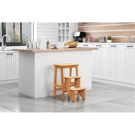Boraam 24 in. Niko Folding Step Stool, Natural 36124